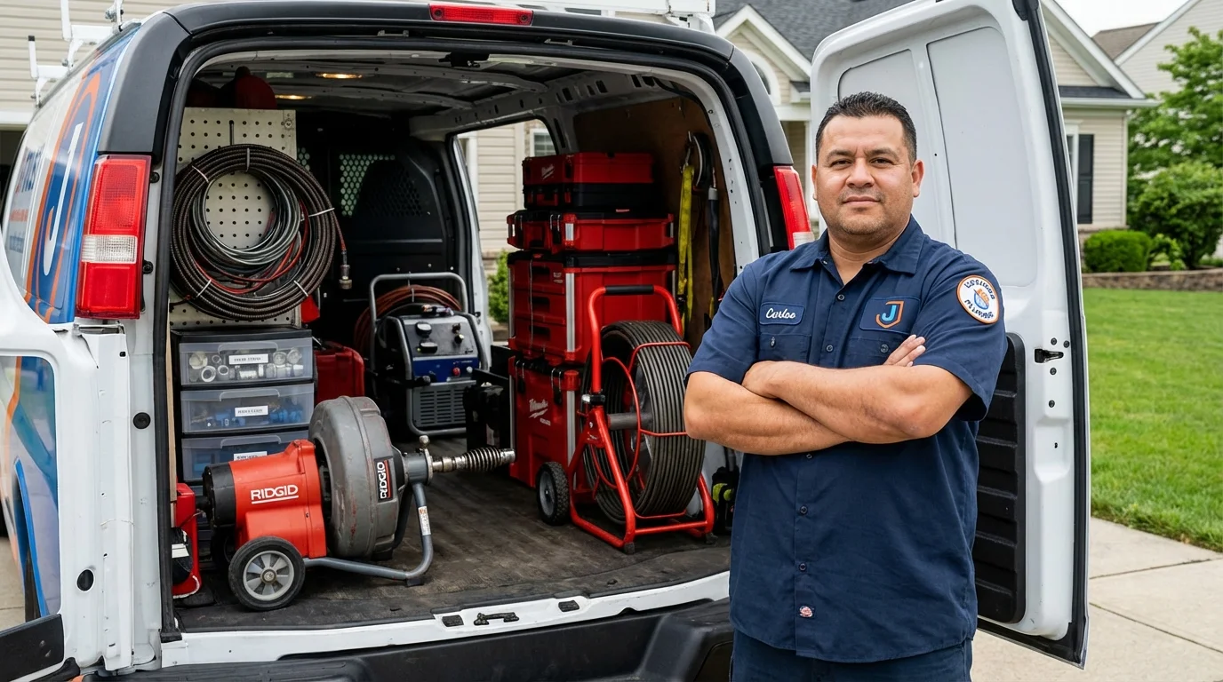 Professional drain cleaning equipment and Johns Plumbing LLC plumber in Prattville