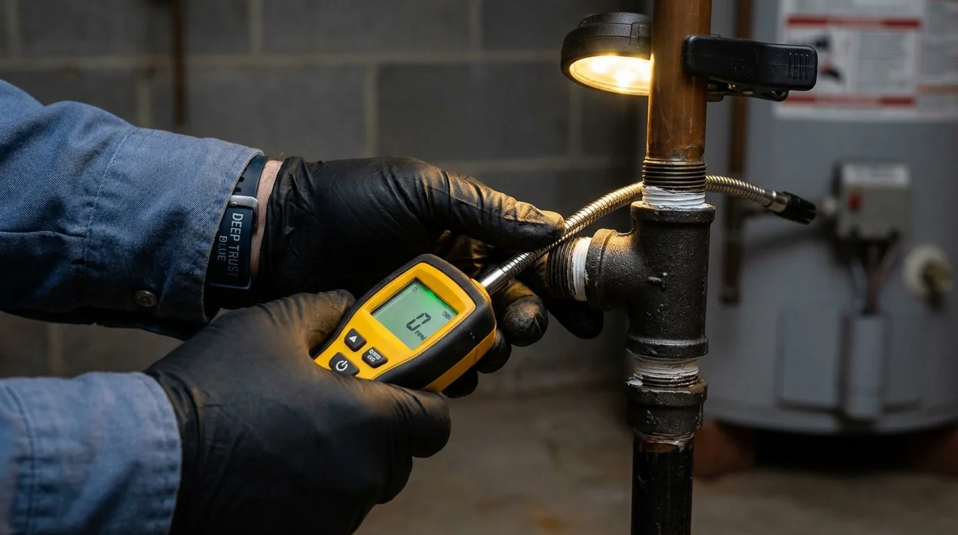 Gas leak detection with electronic sniffer by Johns Plumbing LLC in Prattville
