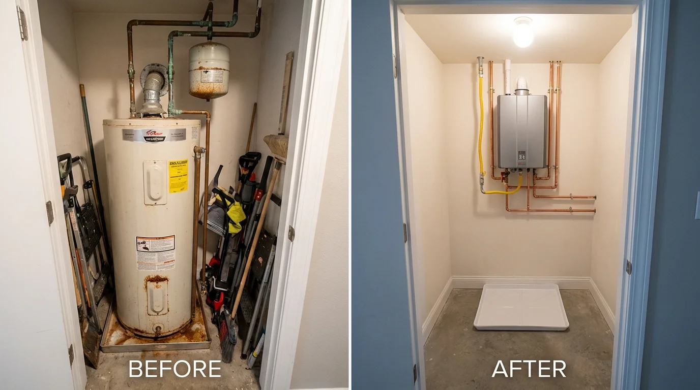 Tank water heater versus wall-mounted tankless unit comparison for Prattville, AL homeowners